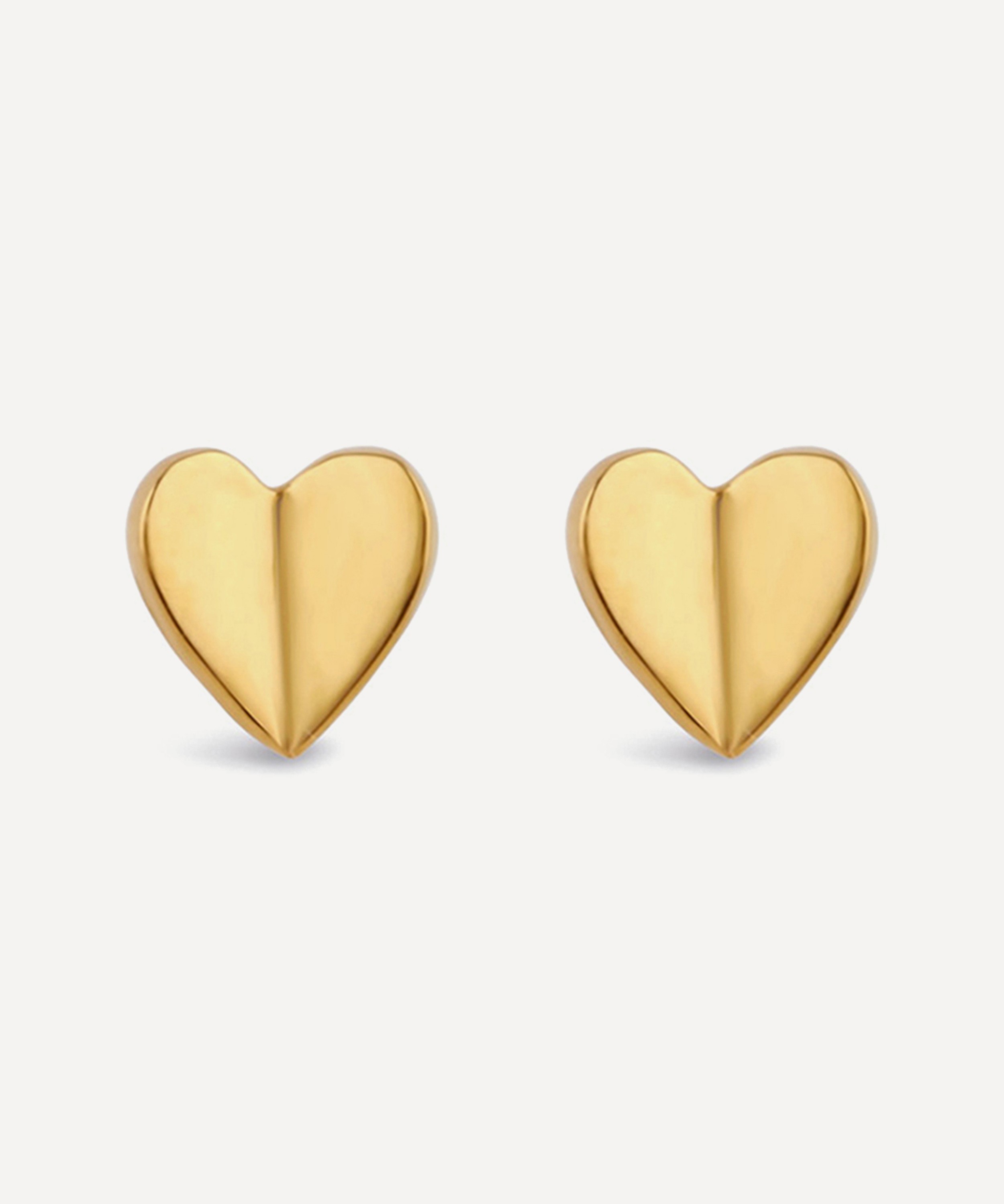 Dinny Hall - Gold Plated Vermeil Silver Bijou Folded Heart Stud Earrings image number 0