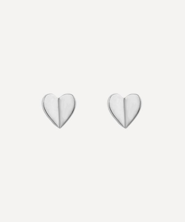 Dinny Hall - Silver Bijou Folded Heart Stud Earrings image number 0