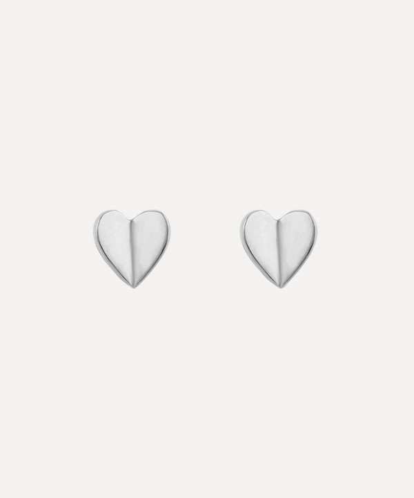 Dinny Hall - Silver Bijou Folded Heart Stud Earrings image number null