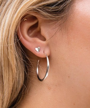 Dinny Hall - Silver Bijou Folded Heart Stud Earrings image number 1