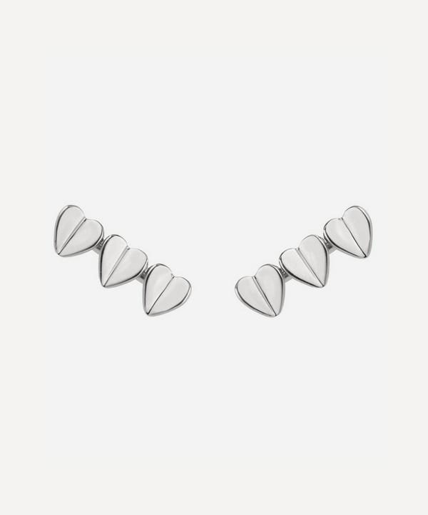 Dinny Hall - Silver Bijou Folded Heart Trio Stud Earrings image number null