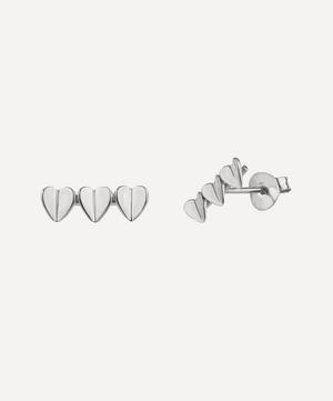 Dinny Hall - Silver Bijou Folded Heart Trio Stud Earrings image number 2