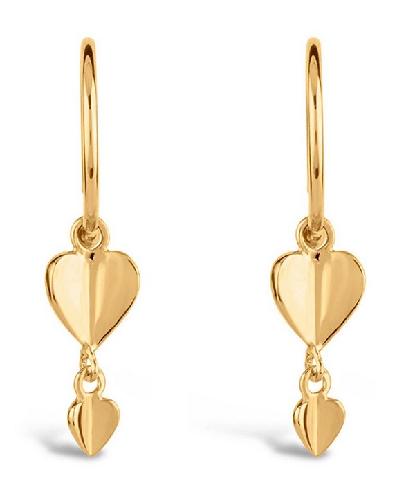 Dinny Hall - Gold Plated Vermeil Silver Bijou Folded Heart Drop Earrings image number null