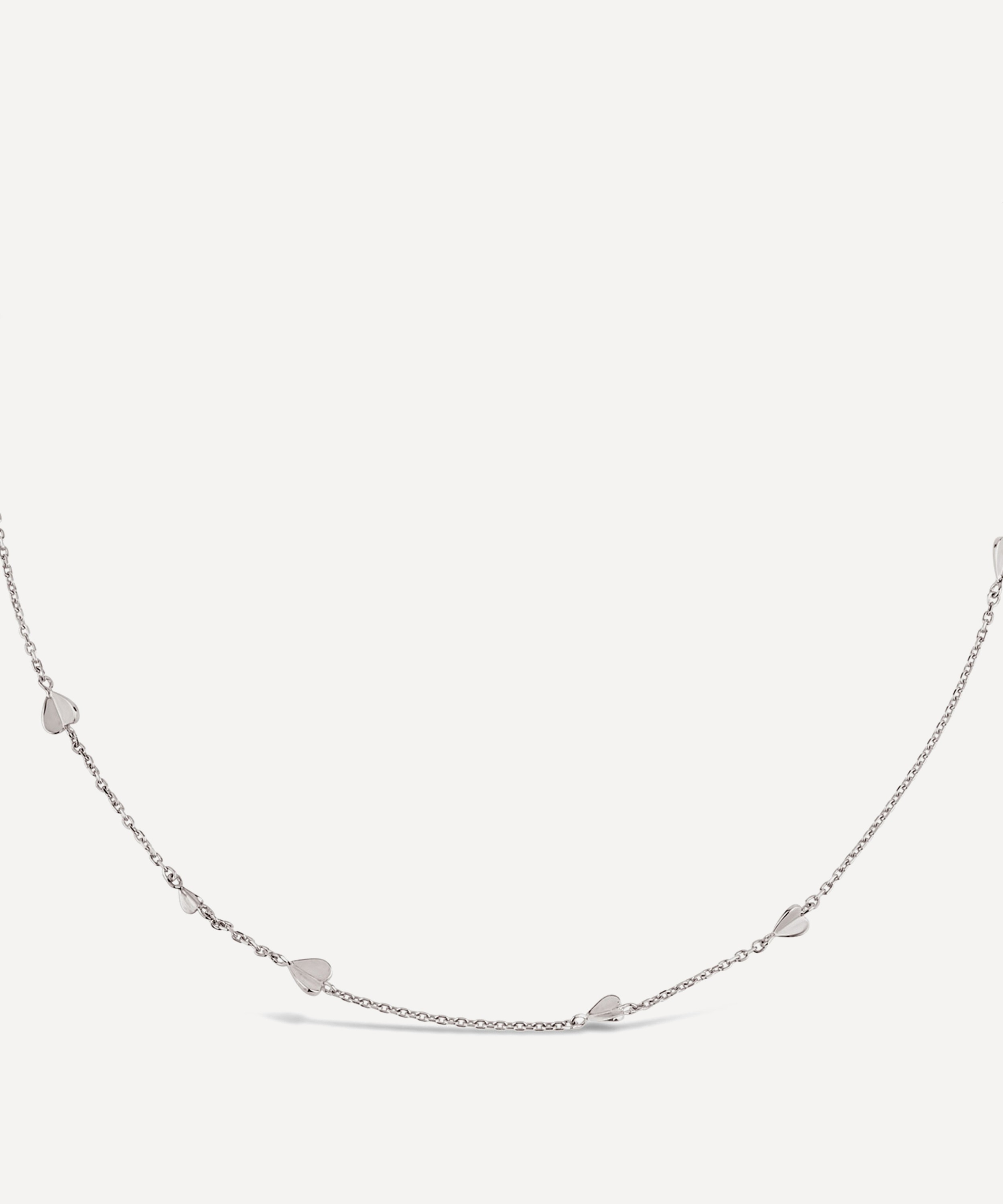 Dinny Hall - Silver Bijou Folded Heart Chain Necklace image number 0