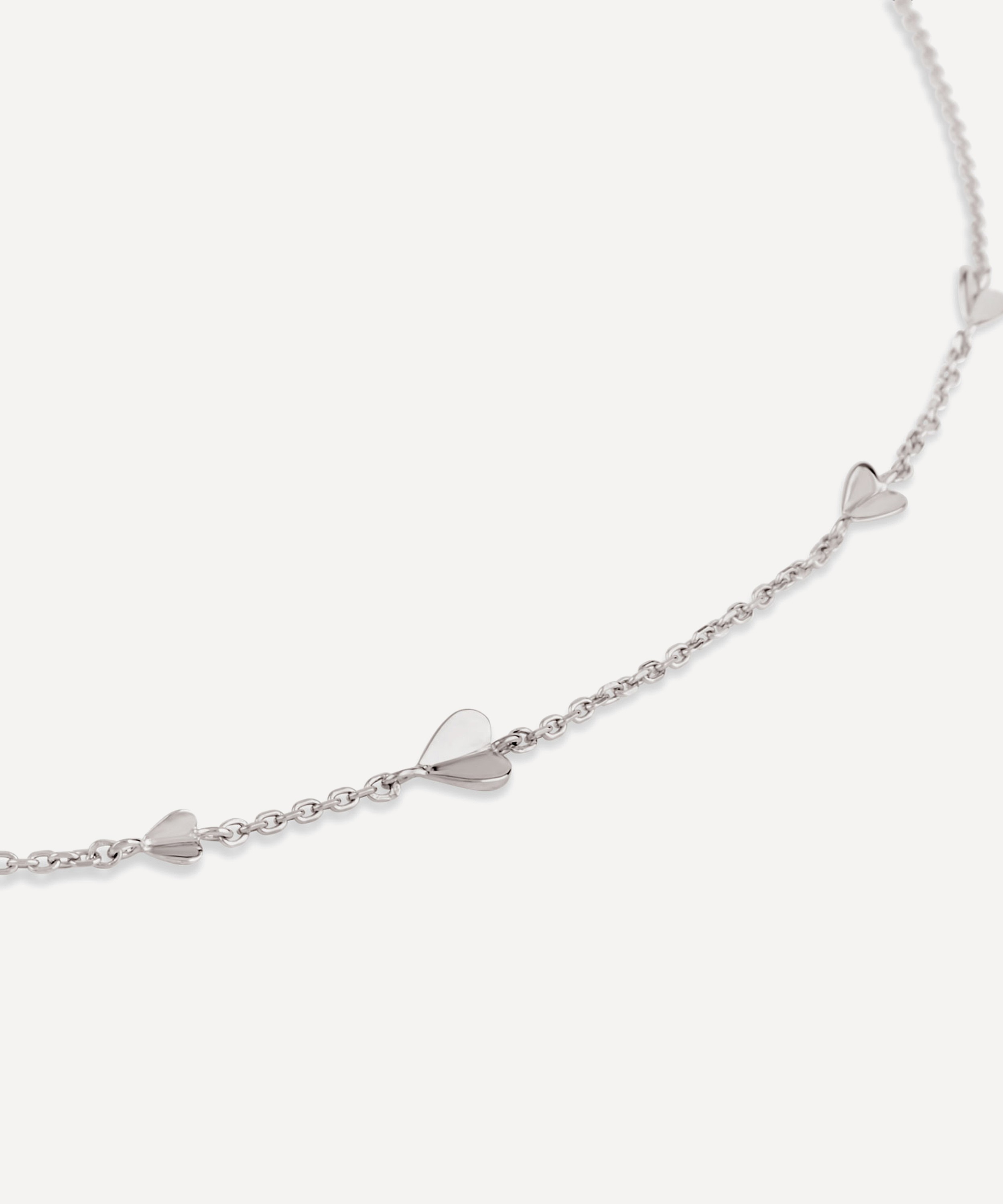 Dinny Hall - Silver Bijou Folded Heart Chain Necklace image number 1