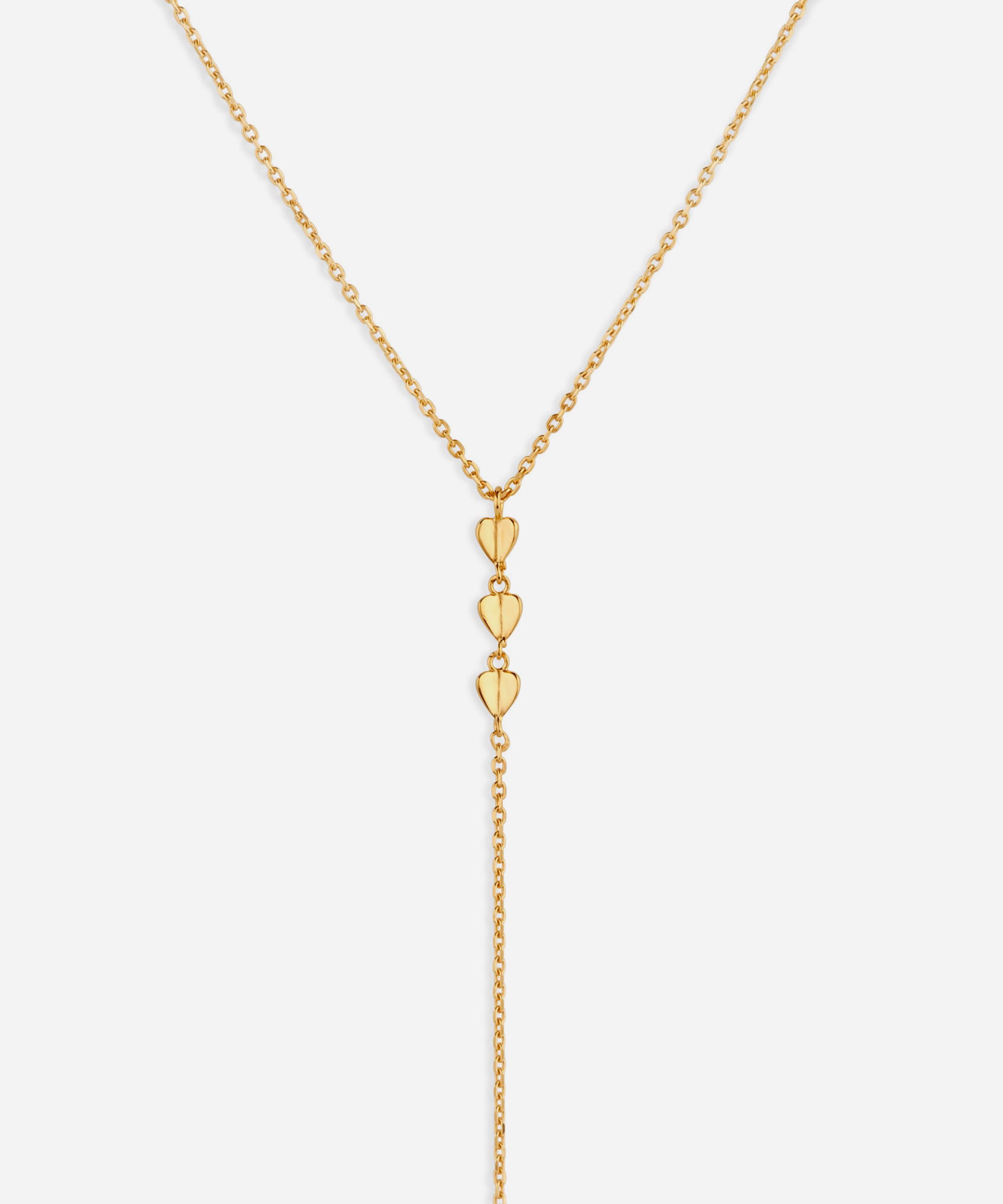 Dinny Hall - Gold Plated Vermeil Silver Bijou Folded Heart Lariat Necklace image number 