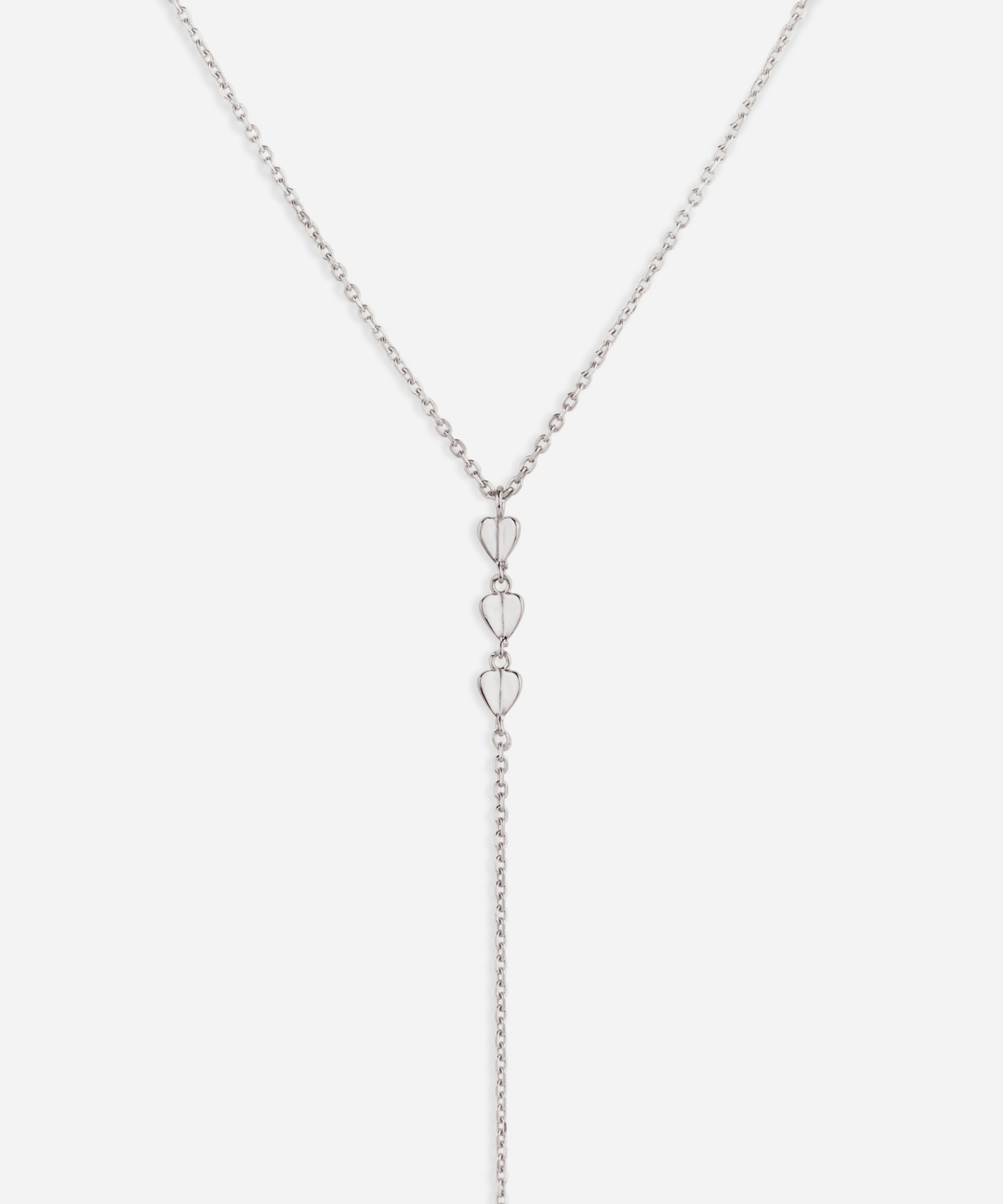 Dinny Hall - Silver Bijou Folded Heart Lariat Necklace image number null