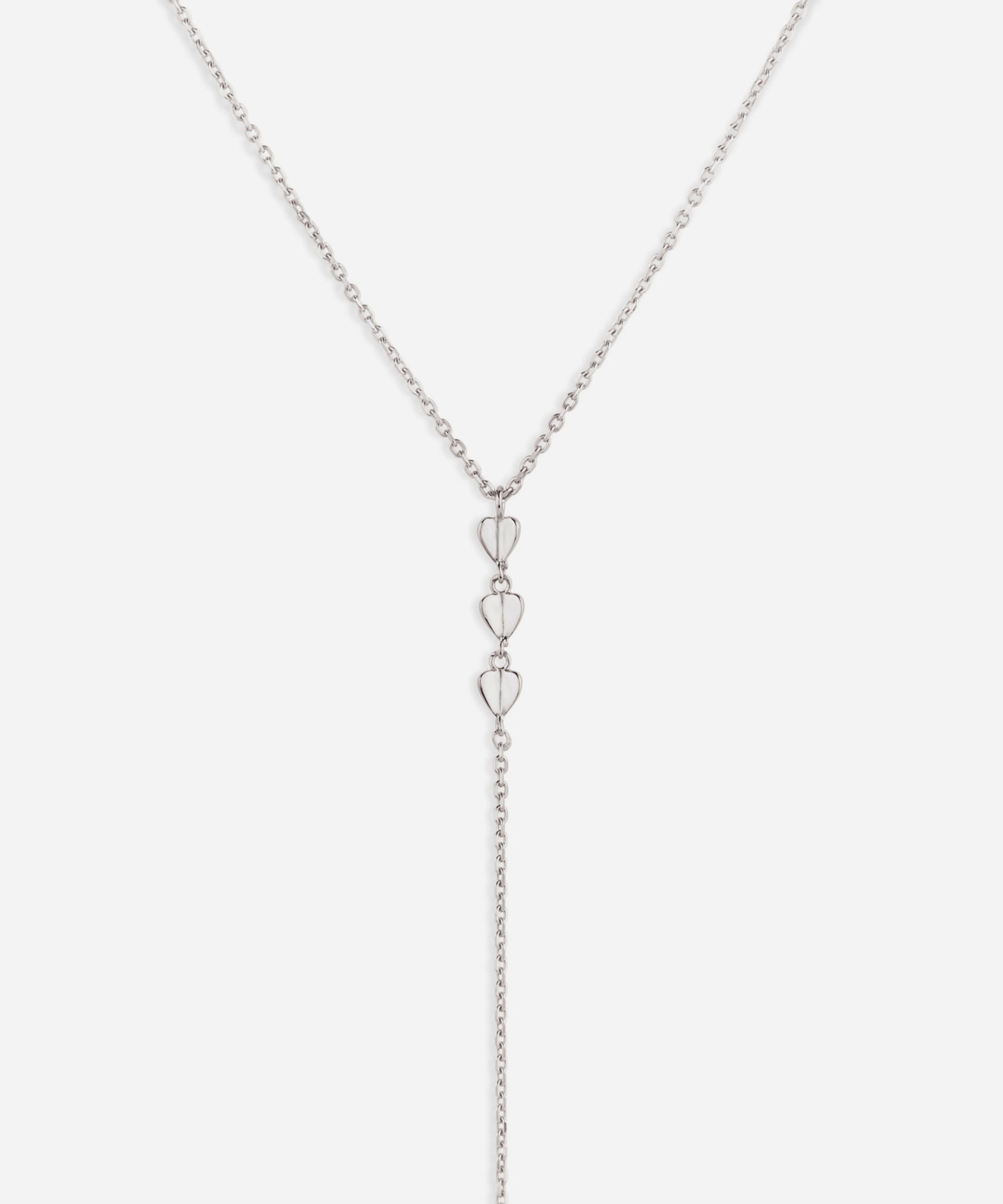 Dinny Hall - Silver Bijou Folded Heart Lariat Necklace image number 