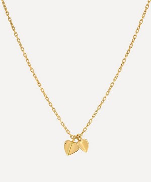 Dinny Hall - Gold Plated Vermeil Silver Bijou Folded Heart Duo Pendant Necklace image number 2