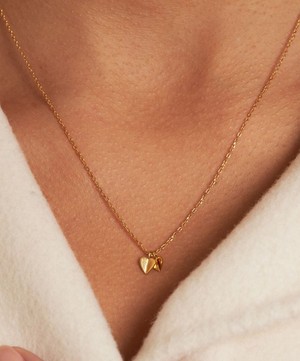 Dinny Hall - Gold Plated Vermeil Silver Bijou Folded Heart Duo Pendant Necklace image number 3