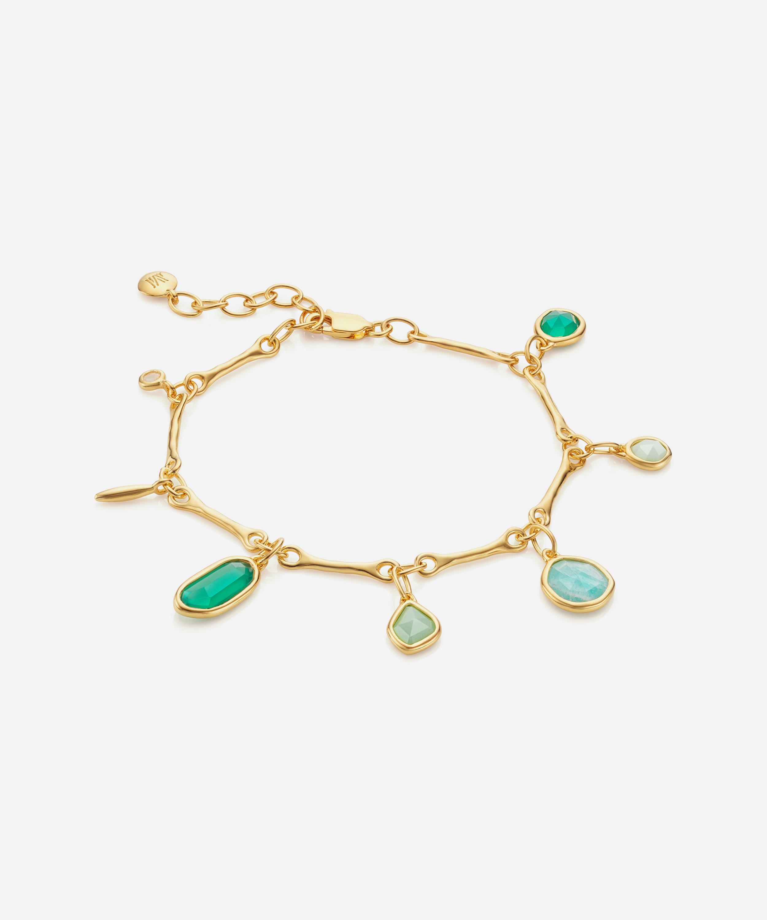 Monica Vinader - Gold Plated Vermeil Silver Siren Tonal Multi-Stone Drop Bracelet image number 0