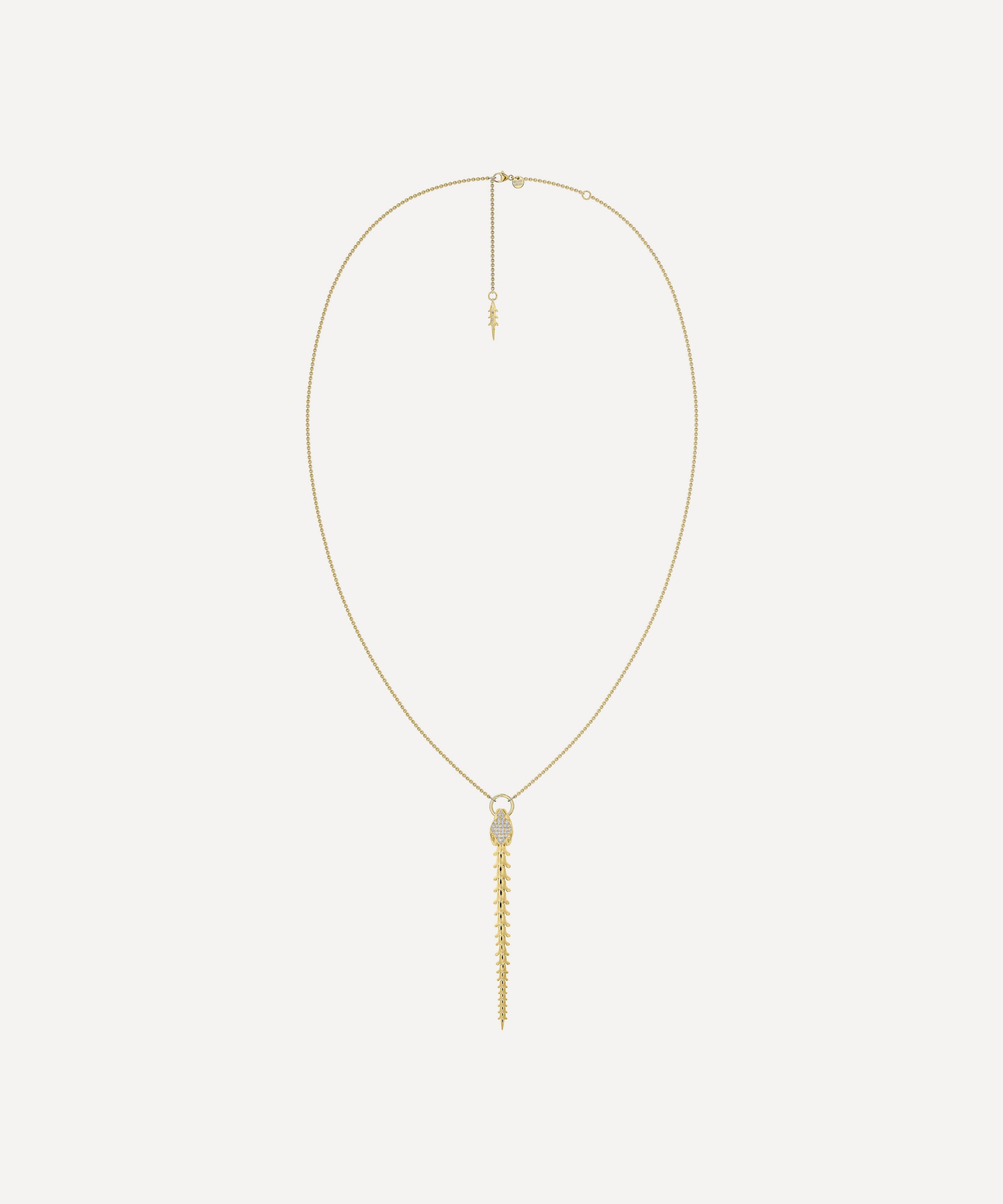 Shaun Leane - Gold Plated Vermeil Silver Serpent's Trace Drop Pendant Necklace image number 0
