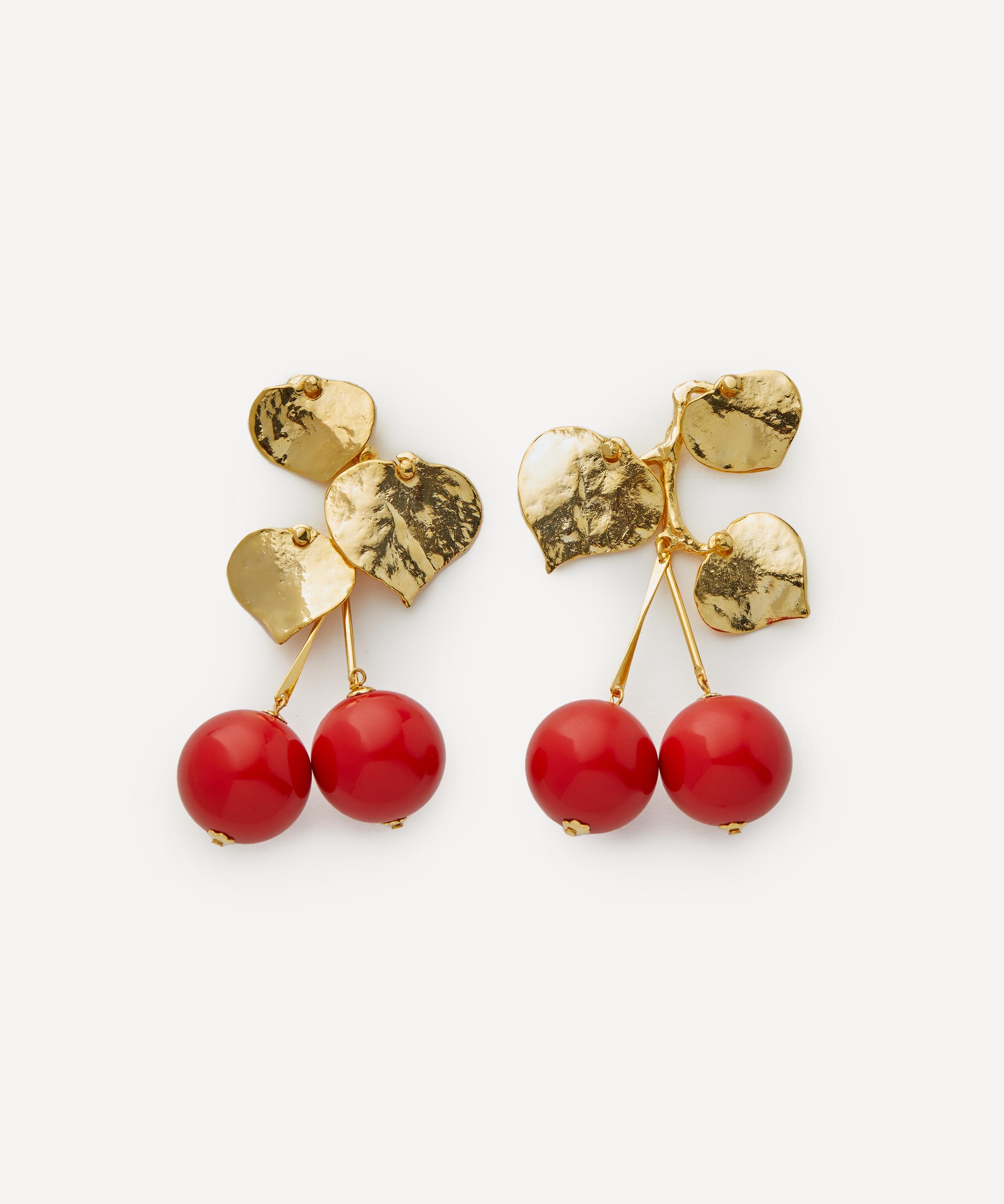 Kenneth Jay Lane - Gold-Plated Cherry Drop Earrings image number 0