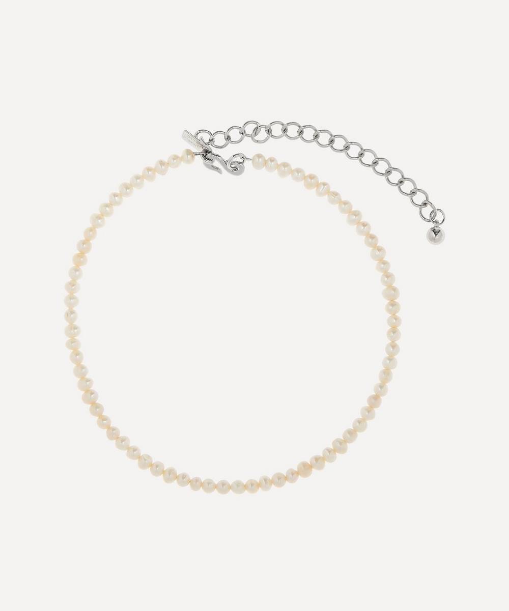 Kenneth Jay Lane - Rhodium-Plated Freshwater Pearl Choker Necklace