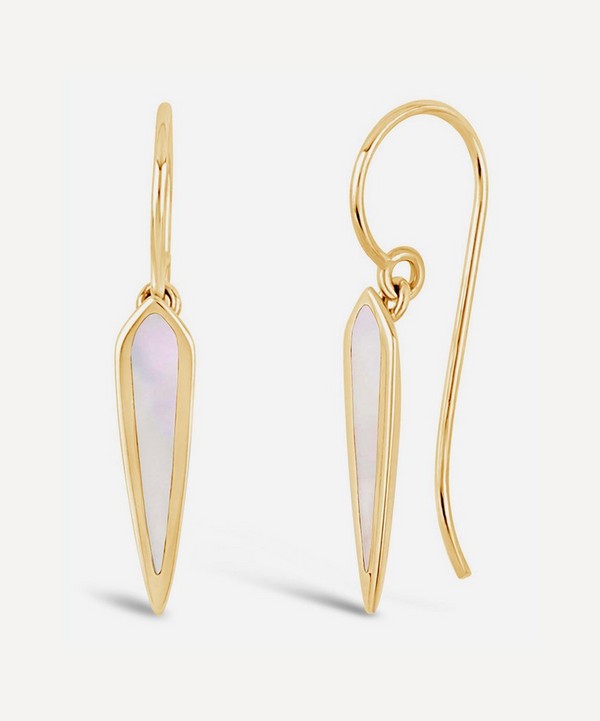 Dinny Hall - Gold Plated Vermeil Silver White Petal Catherine Drop Earrings image number null