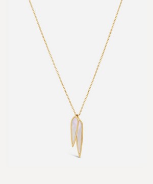 Dinny Hall - Gold Plated Vermeil Silver White Petal Lucy Mother of Pearl Double Pendant Necklace image number 0