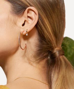 Monica Vinader - Rose Gold Plated Vermeil Silver Skinny Large Diamond Hoop Earrings image number 2