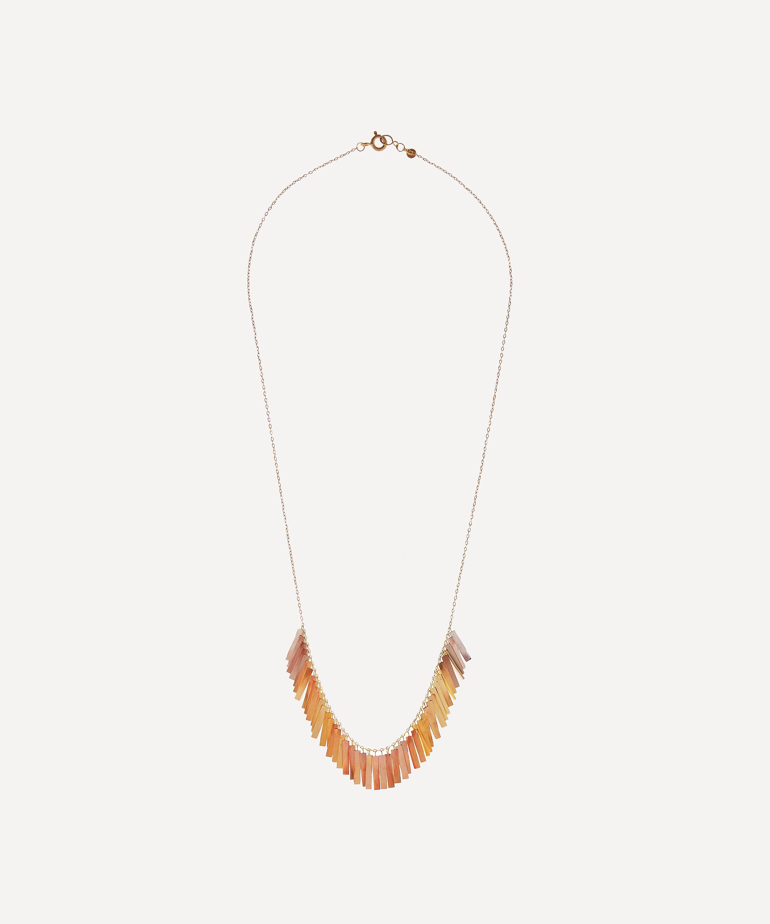 Sia Taylor - 18ct-24ct Rainbow Gold Sunset Fringe Arc Necklace image number 1