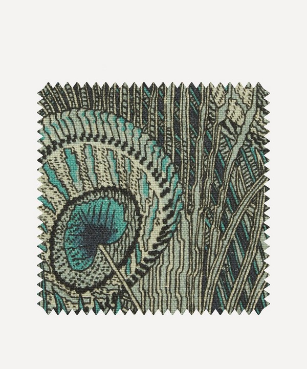 Liberty Interiors - Fabric Swatch - Hera Feather Ladbroke Linen in Jade image number null