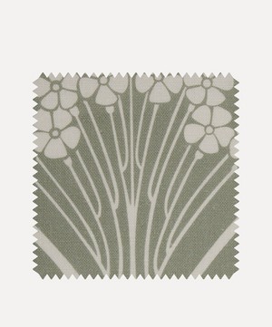 Liberty Interiors - Fabric Swatch - Ianthe Bloom Mono Chiltern Linen in Lichen image number 0