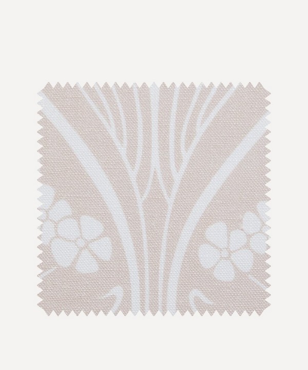Liberty Interiors - Fabric Swatch - Ianthe Bloom Mono Chiltern Linen in Pewter Plaster Pink image number null