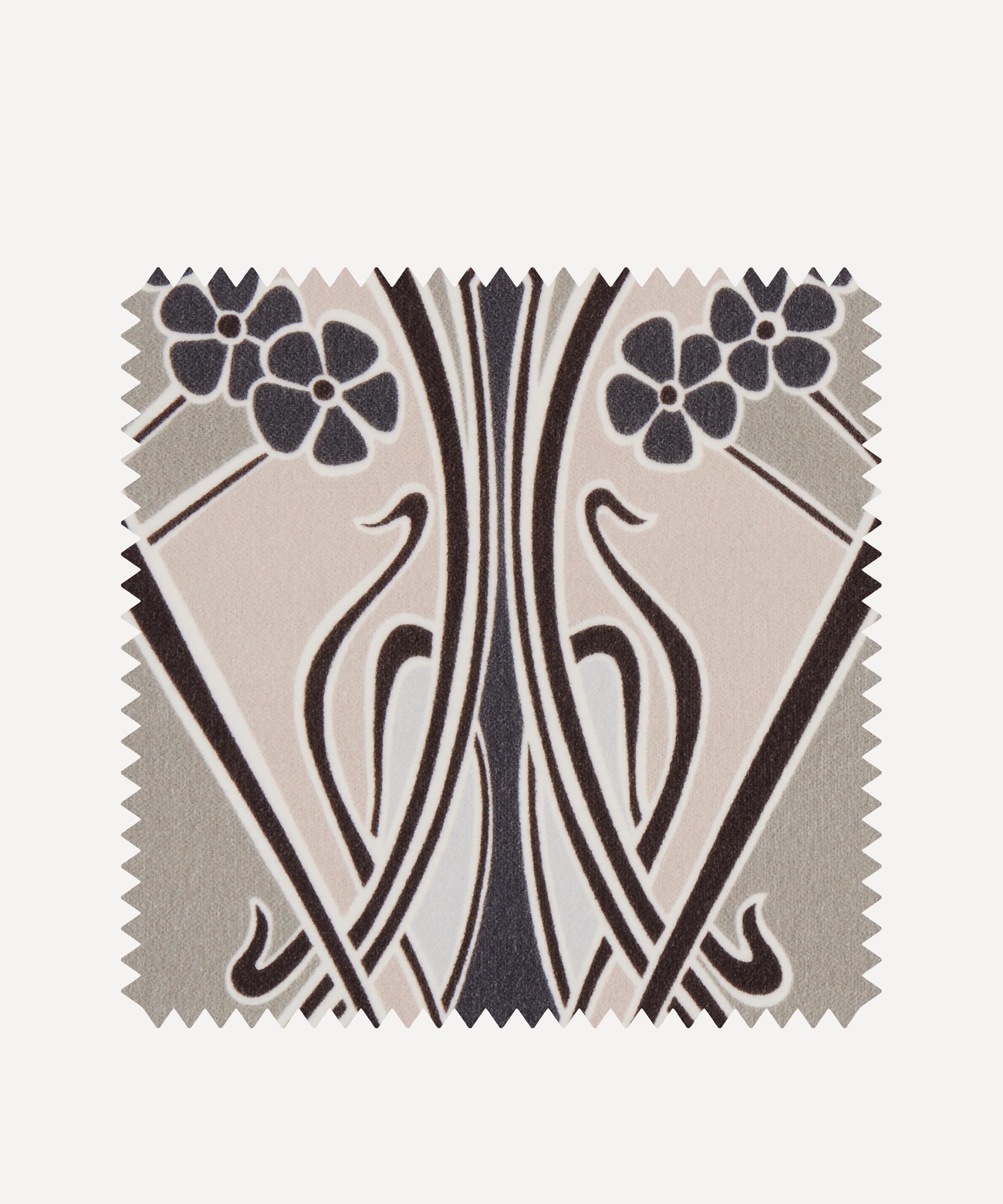 Liberty Interiors - Fabric Swatch - Ianthe Bloom Multi Cotton Velvet in Pewter Dark image number 0