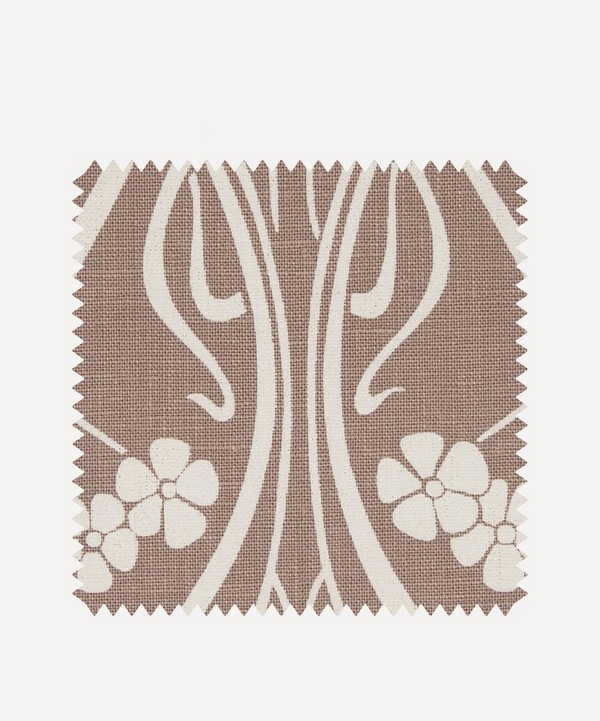 Liberty Interiors - Fabric Swatch - Ianthe Bloom Stencil Chiltern Linen in Lacquer image number null