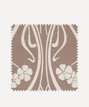 Liberty Interiors - Fabric Swatch - Ianthe Bloom Stencil Chiltern Linen in Lacquer image number 0