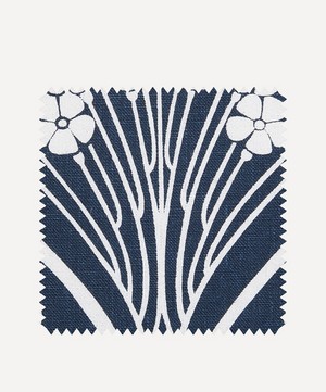 Liberty Interiors - Fabric Swatch - Ianthe Bloom Stencil Chiltern Linen in Pewter image number 0