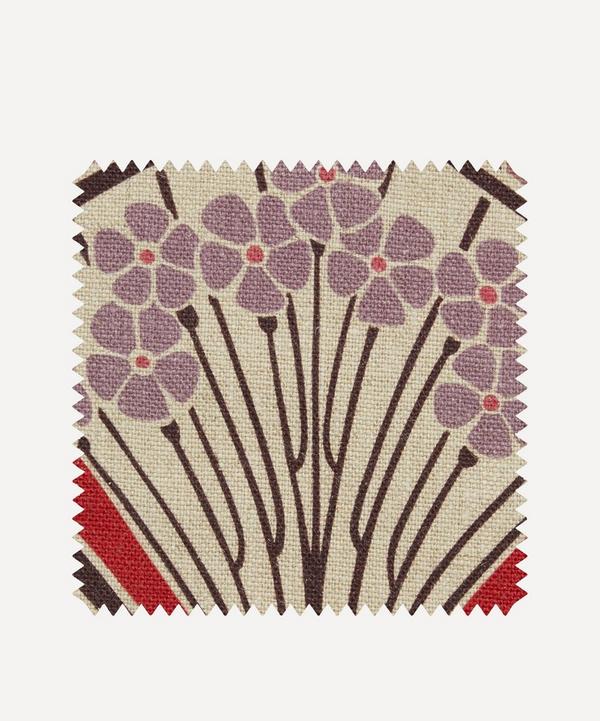Liberty Interiors - Fabric Swatch - Ianthe Bloom Multi Ladbroke Linen in Lacquer image number null