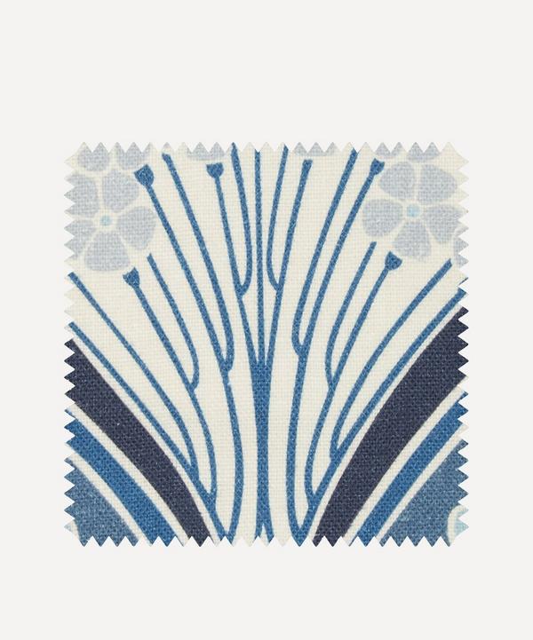 Liberty Interiors - Fabric Swatch - Ianthe Bloom Multi Ladbroke Linen in Lapis image number null