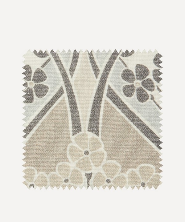Liberty Interiors - Fabric Swatch - Ianthe Bloom Multi Ladbroke Linen in Pewter image number null