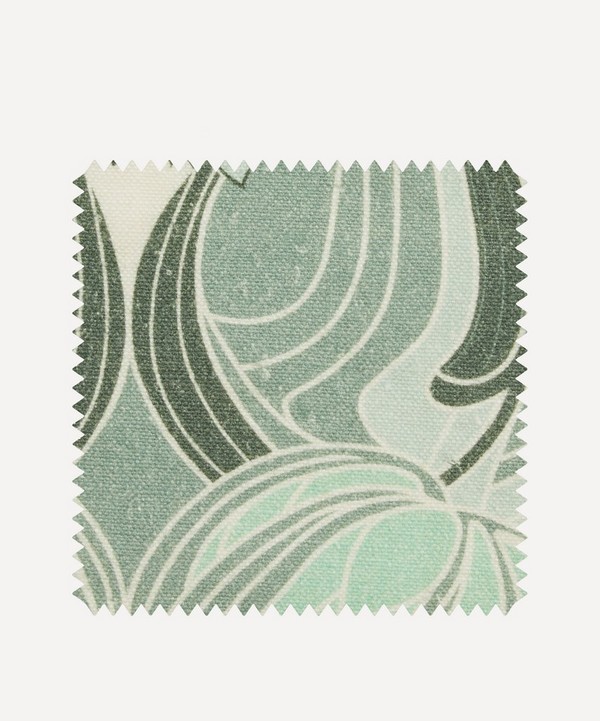 Liberty Interiors - Fabric Swatch - Katherine Nouveau Emberton Linen in Jade image number null