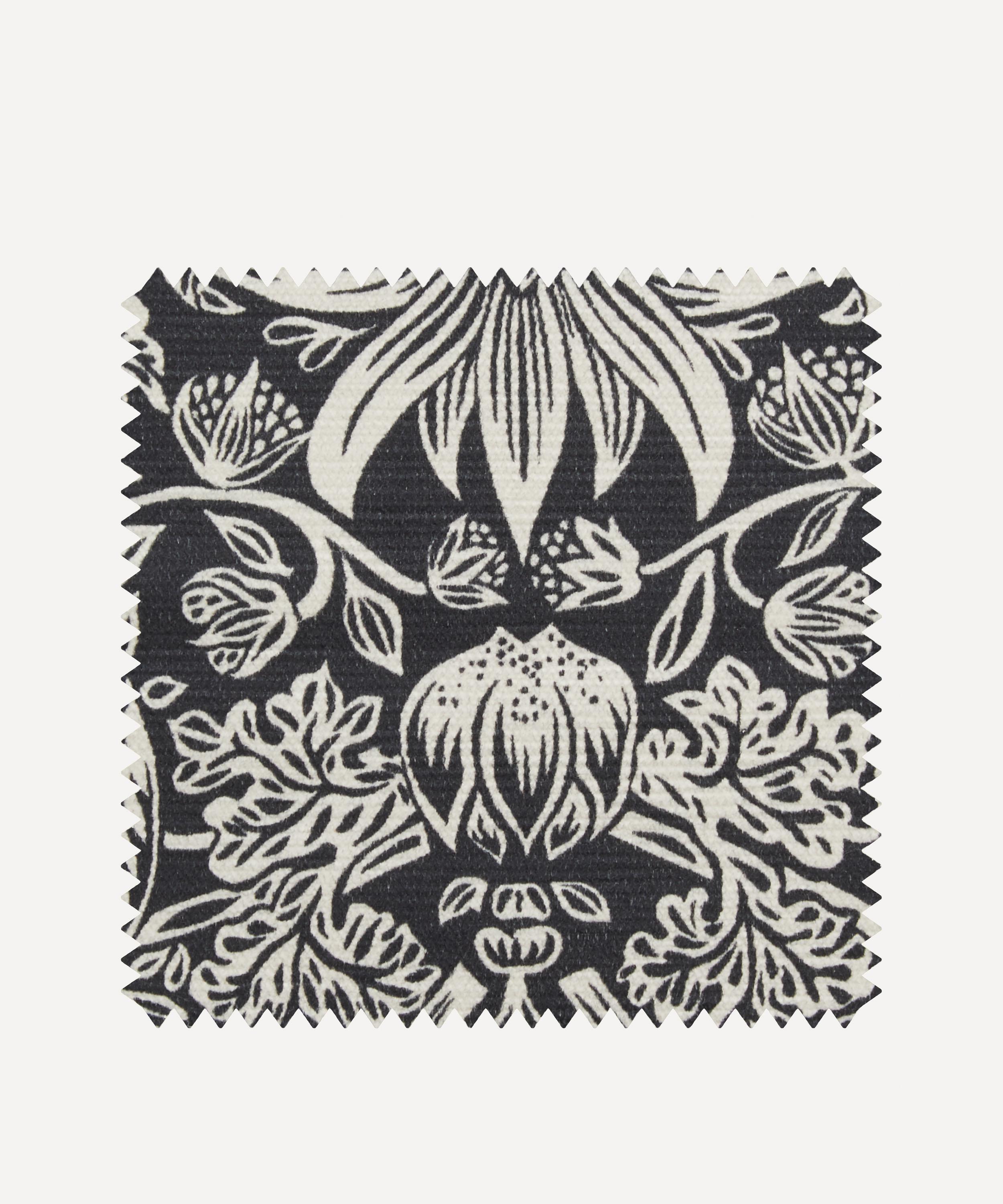 Liberty Interiors - Fabric Swatch - Strawberry Meadowfield Vintage Velvet in Pewter Dark