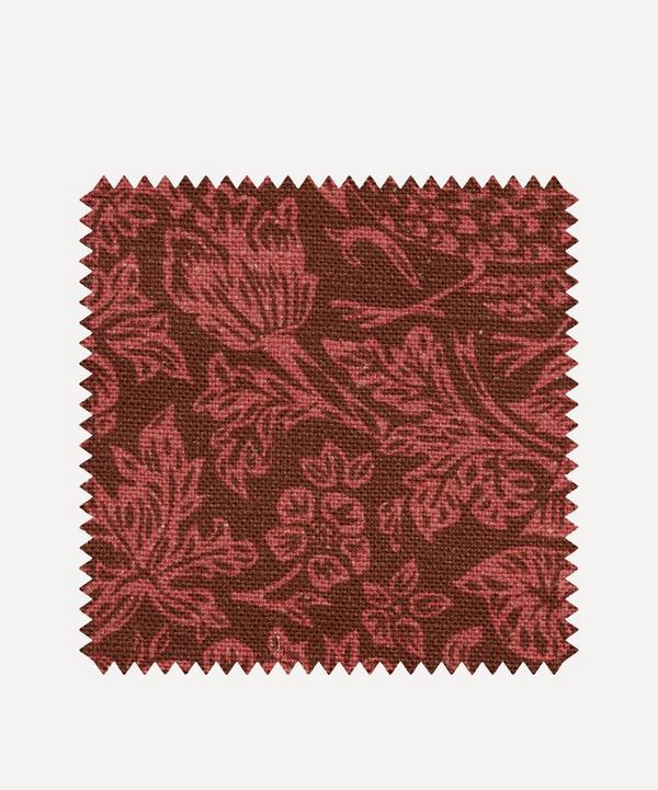 Liberty Interiors - Fabric Swatch - Strawberry Meadowfield Ladbroke Linen in Lacquer image number null