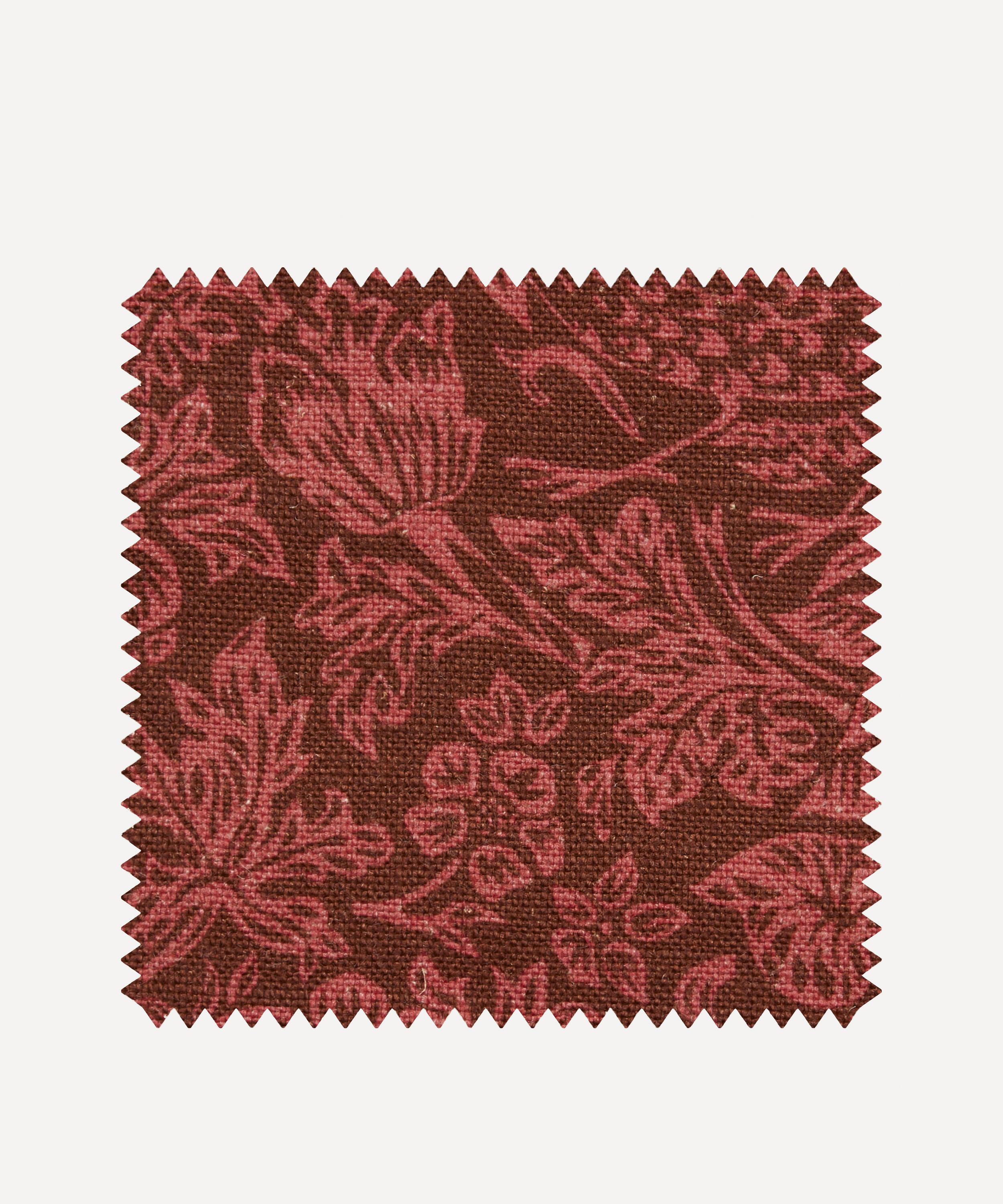 Liberty Interiors - Fabric Swatch - Strawberry Meadowfield Ladbroke Linen in Lacquer