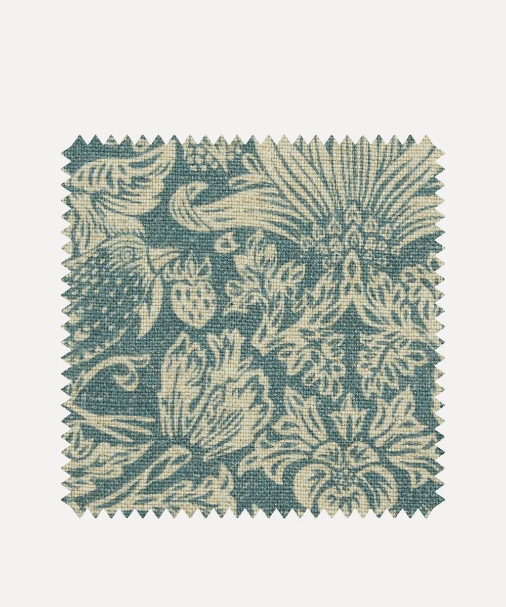 Liberty Interiors - Fabric Swatch - Strawberry Meadowfield Ladbroke Linen in Lichen