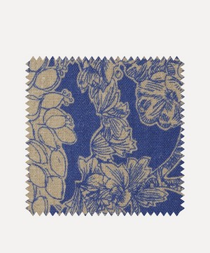 Liberty Interiors - Fabric Swatch - Zennor Arbour Ladbroke Linen in Lapis image number 0