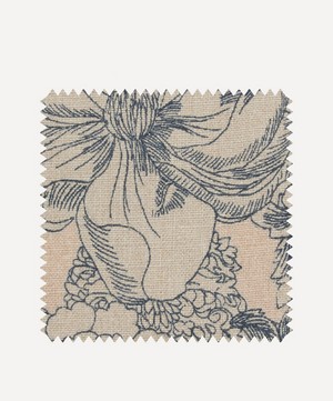 Liberty Interiors - Fabric Swatch - Zennor Arbour Ladbroke Linen in Pewter Plaster Pink image number 0
