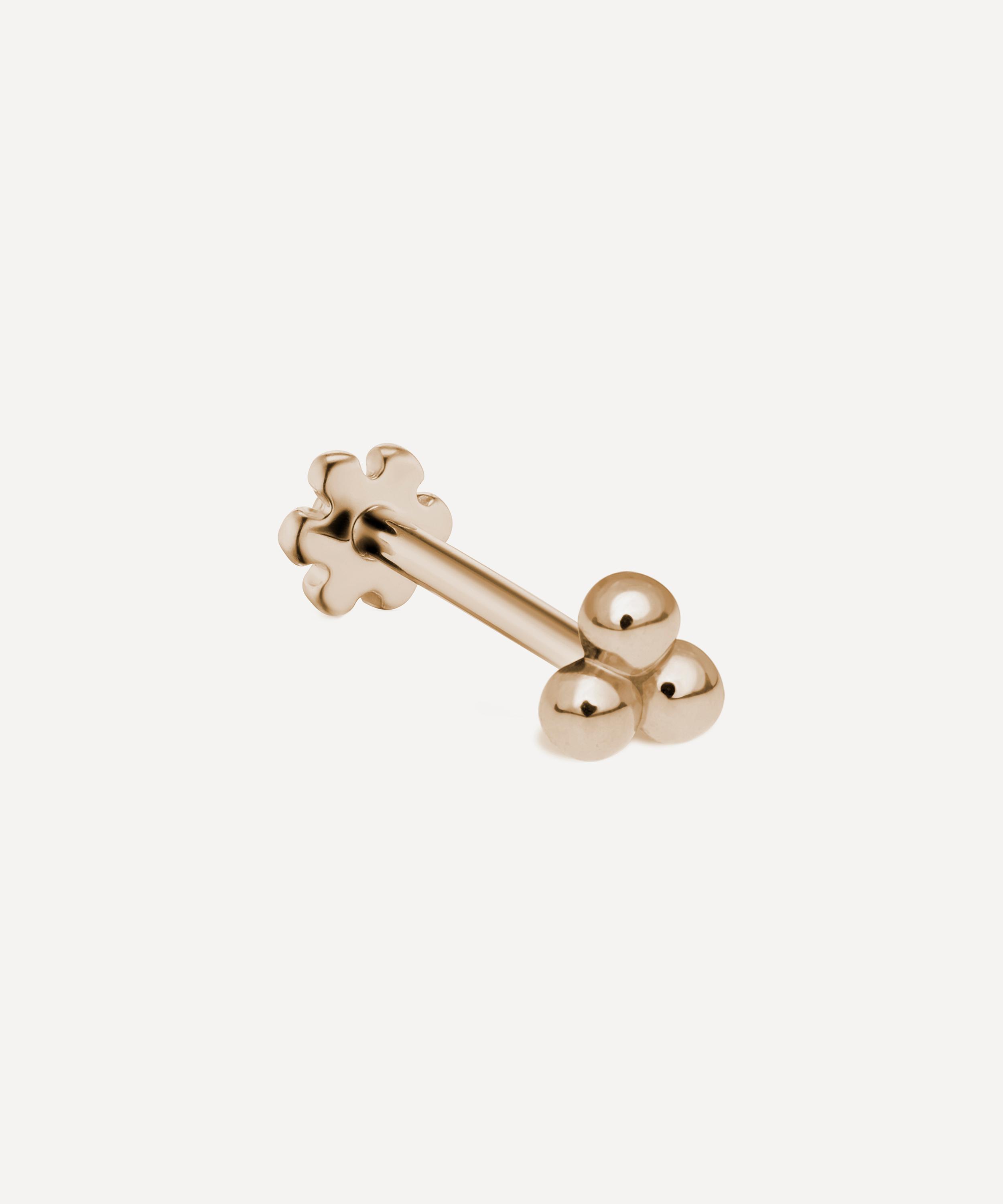 Maria Tash - 14ct 2.5mm Ball Trinity Threaded Stud Earring image number 0