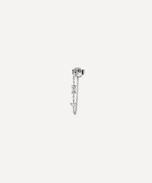 Maria Tash - 18ct Baguette and Triangle Diamond Chain Wrap Stud Earring image number 0