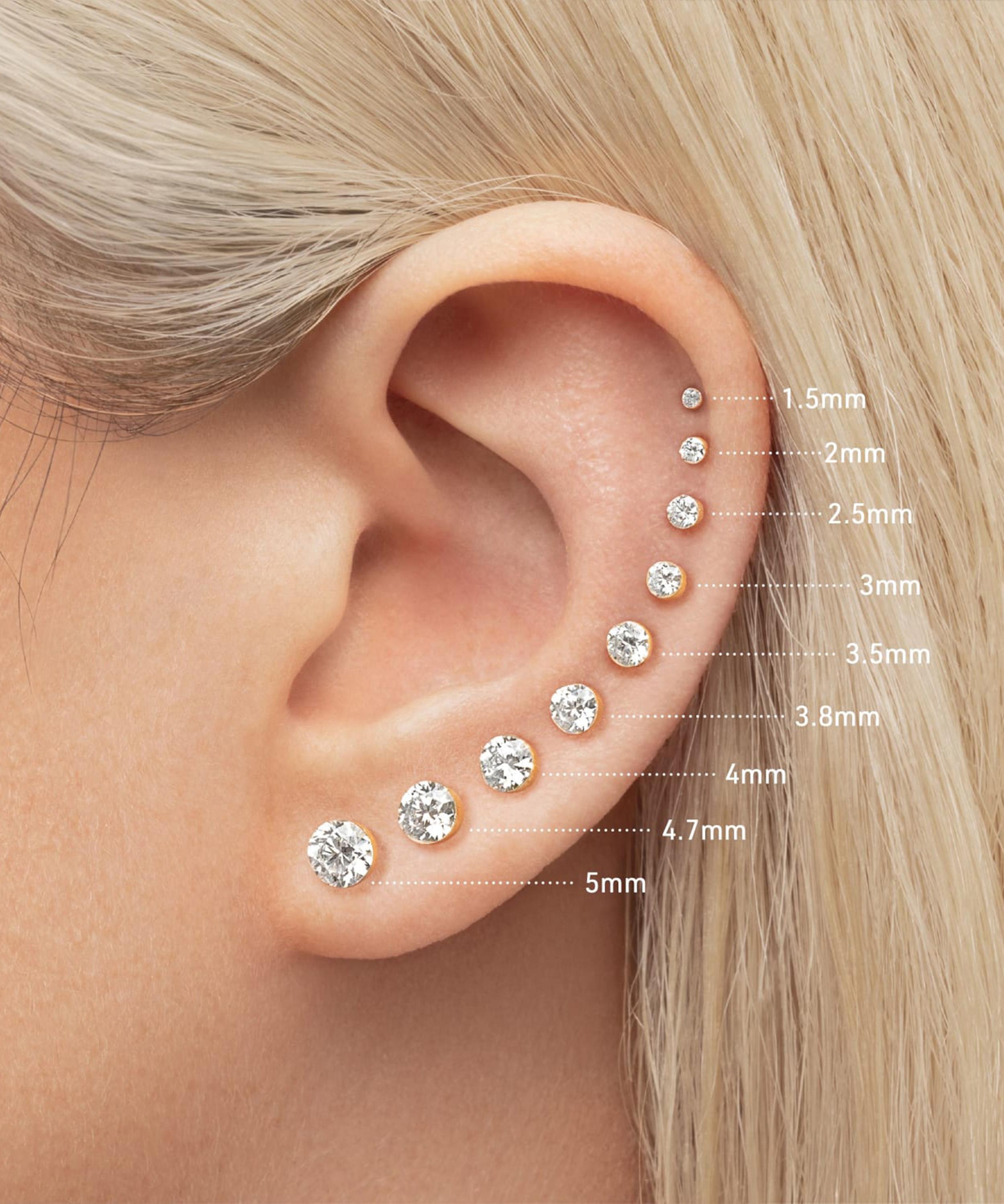 Maria Tash - 18ct 1.5mm Invisible Set Diamond Threaded Stud Earring image number 1