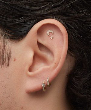 Maria Tash - 18ct 5.5mm Diamond Moon Threaded Stud Earring image number 1