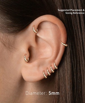 Maria Tash - 14ct 5mm Plain Gold Hoop Earring image number 1