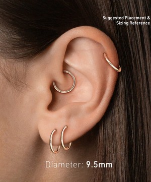 Maria Tash - 14ct 9.5mm Plain Gold Hoop Earring image number 2