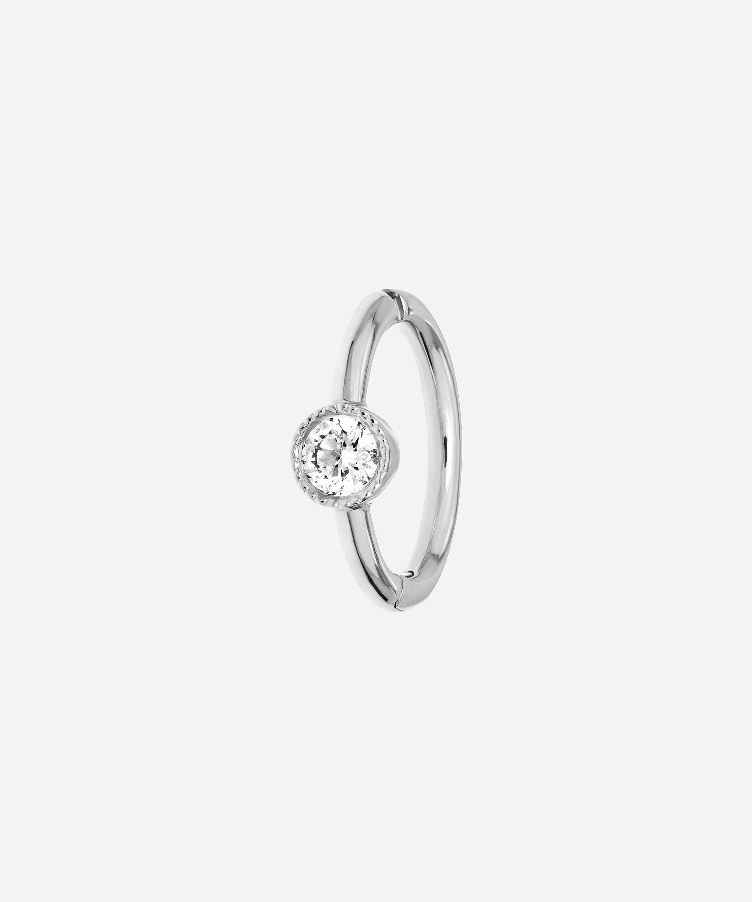 Maria Tash - 18ct 6.5mm Scalloped Diamond Hoop Earring image number 0