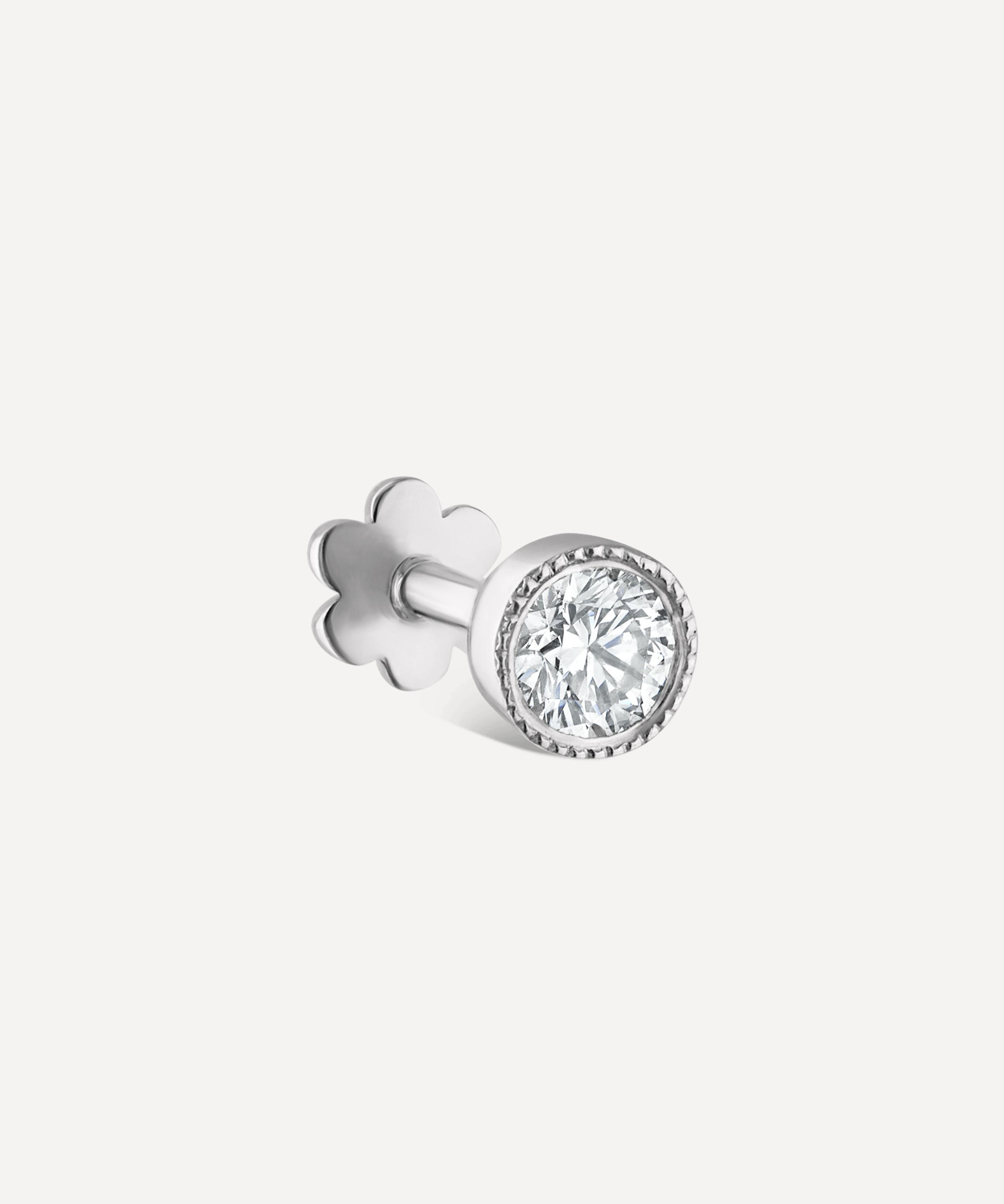 Maria Tash - 18ct 2.5mm Scalloped Set Diamond Threaded Stud Earring