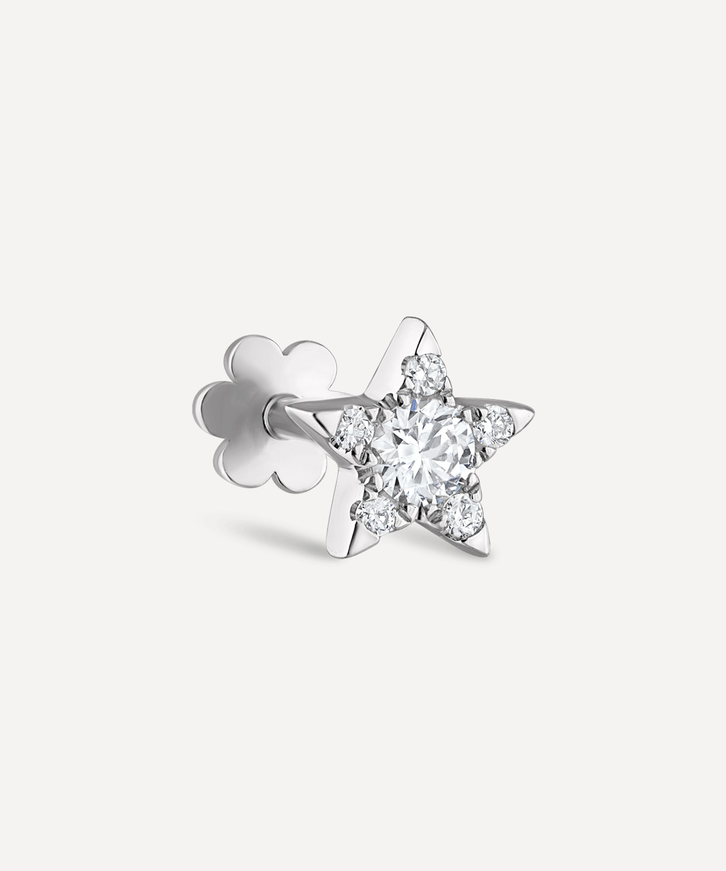 Maria Tash - 18ct 4.5mm Diamond Star Threaded Stud Earring image number 0