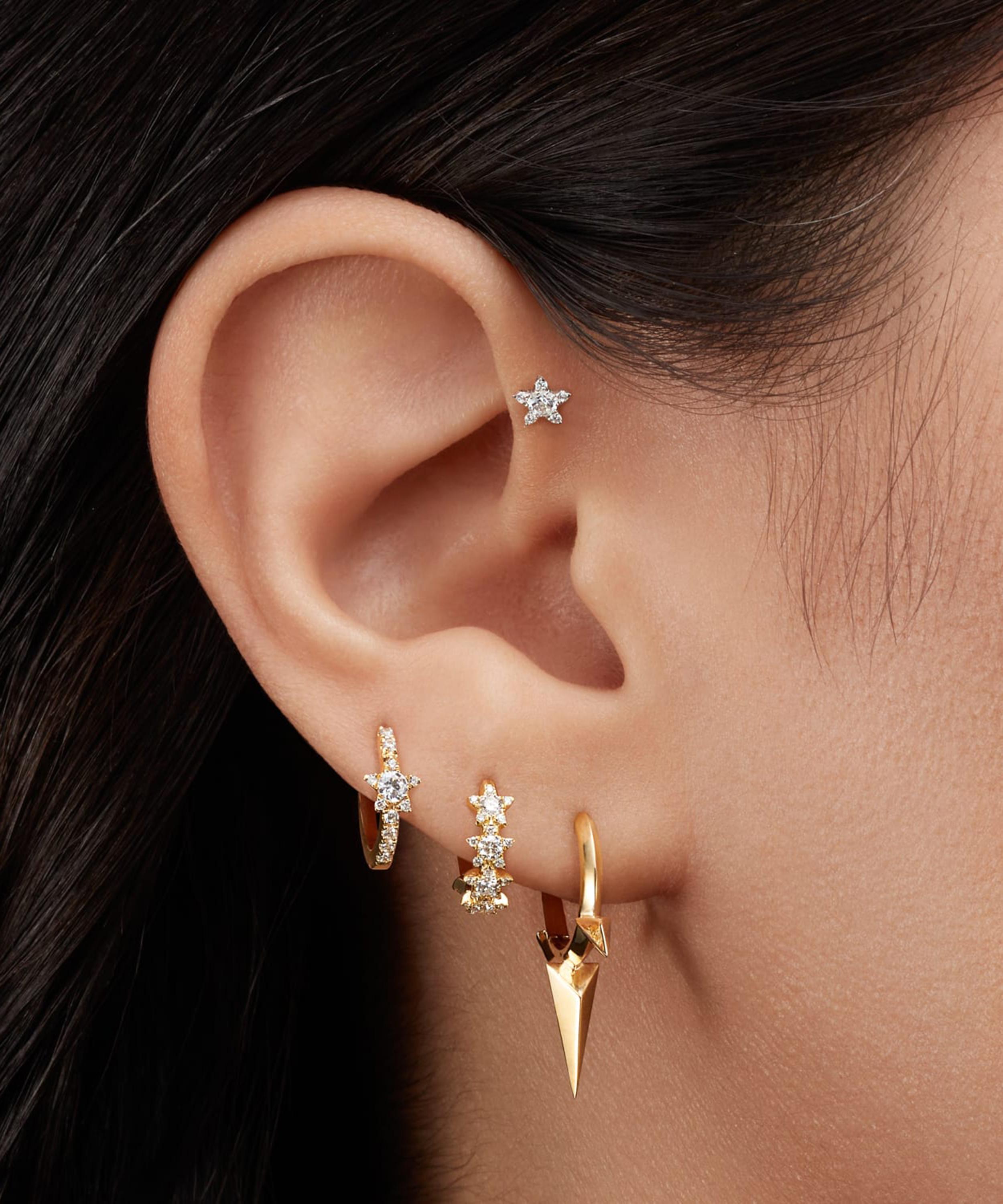 Threaded diamond deals earrings