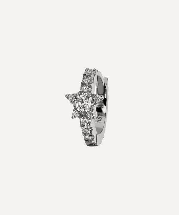 Maria Tash - 18ct 6.5mm Diamond Star Eternity Hoop Earring